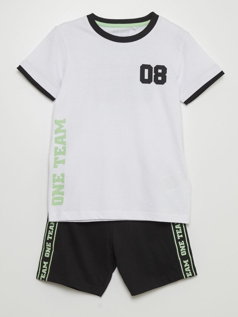 Conjunto de camiseta y pantalón corto - 2 piezas - BLANCO