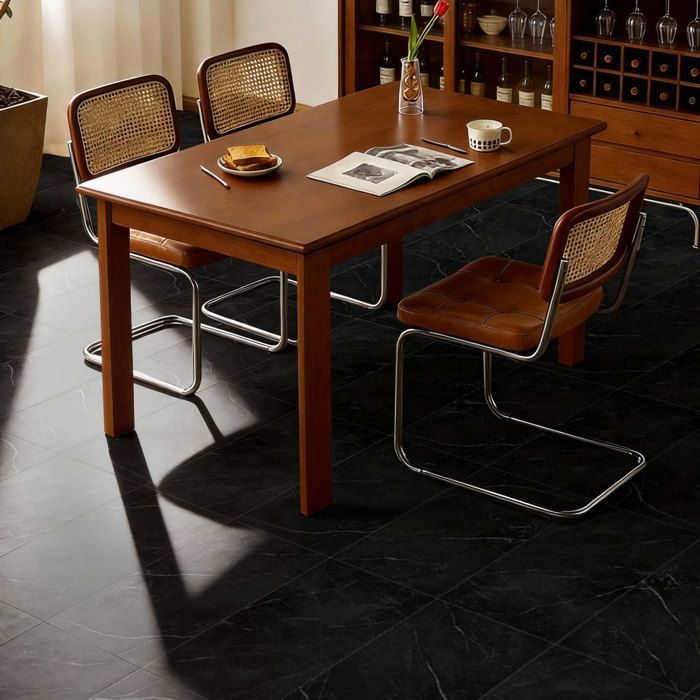 Pavimento in PVC - Piastrelle autoadesive - 5 m² - per soggiorno - Impermeabile - 36 pezzi - Texture pietra nera