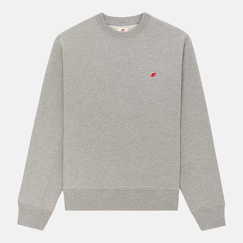 Herren-Sweatshirt mit Rundhalsausschnitt, hergestellt in den USA, Farbe: Sportgrau