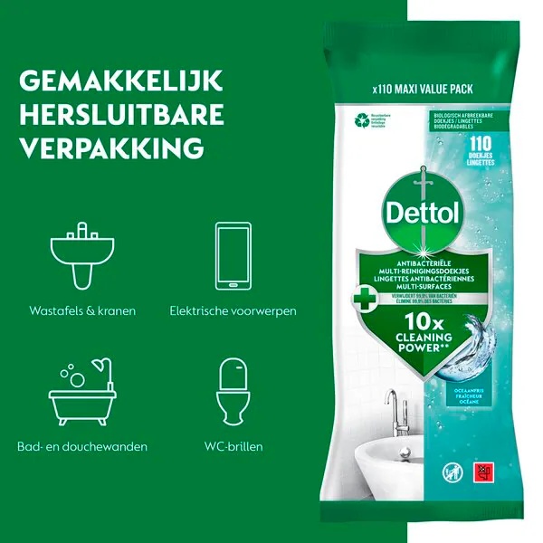 Dettol Ocean vlažne maramice za čišćenje 110 komada