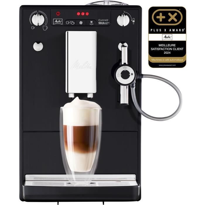 MELITTA Solo & Perfect Milk kaffemaskin med bönor och kopp - svart - Espresso - Auto Cappuccino - 15 barer