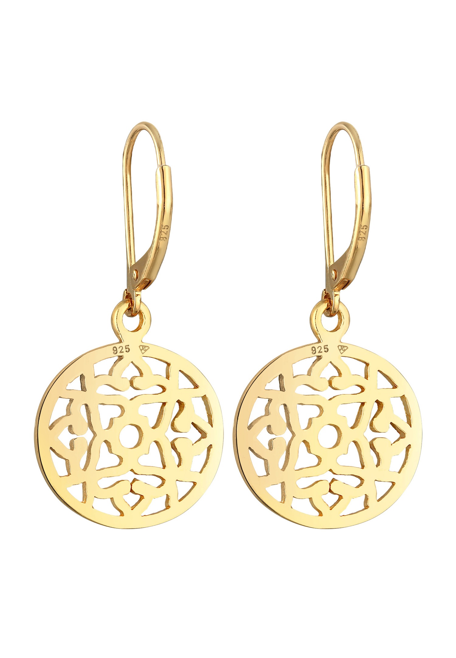 Elli Boucles d'oreilles pour dames Ornament Oriental Round en argent sterling 925