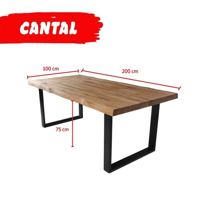 Mesa de comedor CANTAL 200x100 - 10 personas / Roble macizo