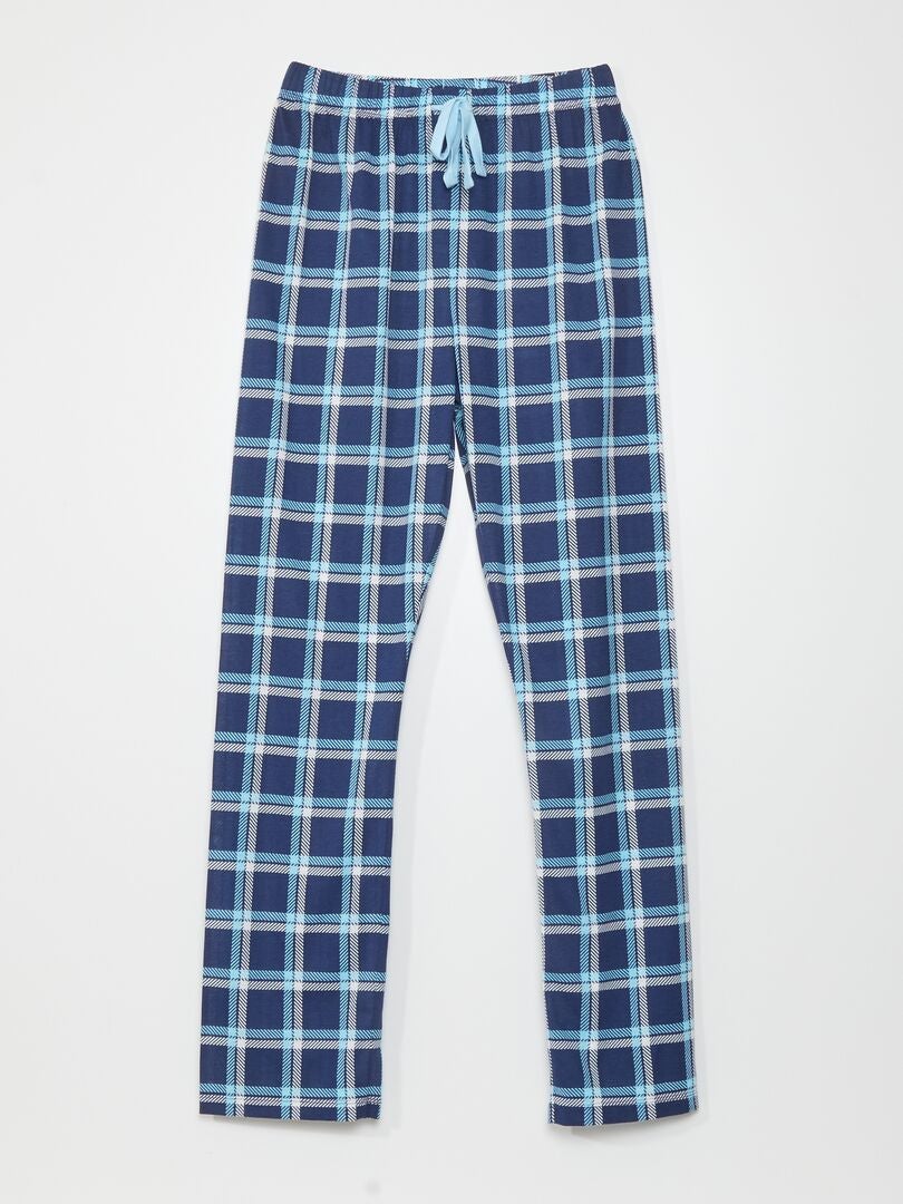 Conjunto de pijama de duas peças (camiseta e calça) - AZUL