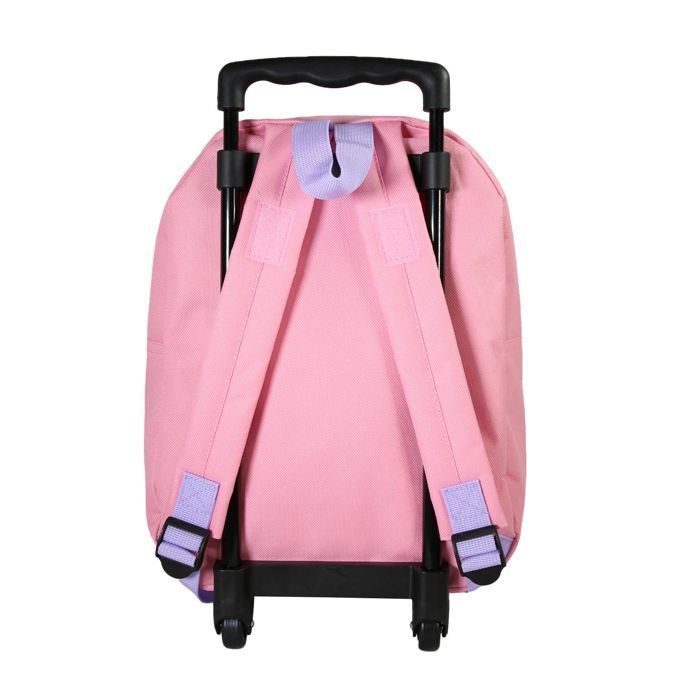 Bagtrotter - Disney Princesses - Rolling School Backpack - Pale Pink - 1 Zipped Compartment - Shoulder Straps...