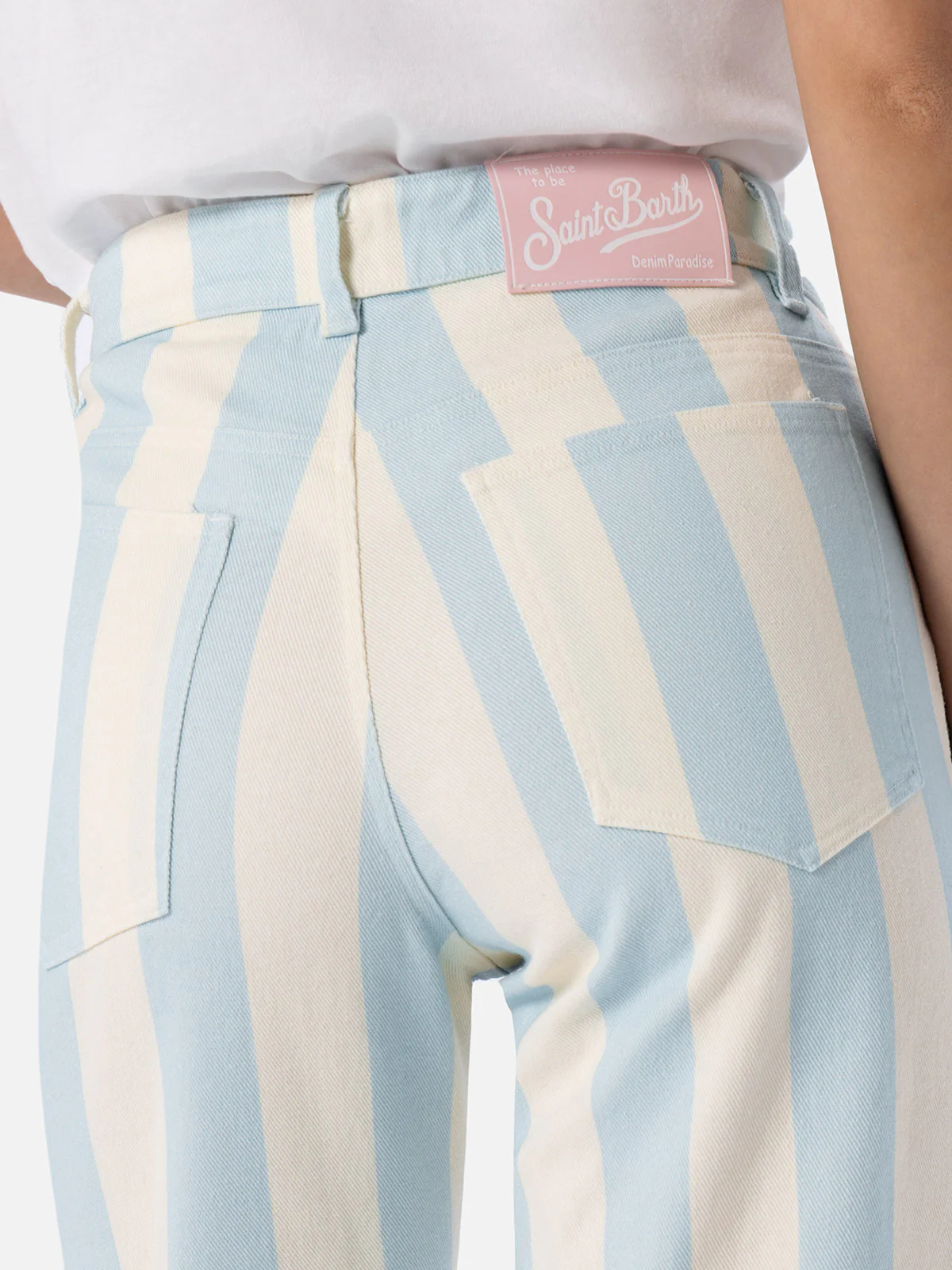 Belleville lichtblauwe gestreepte denim voor dames