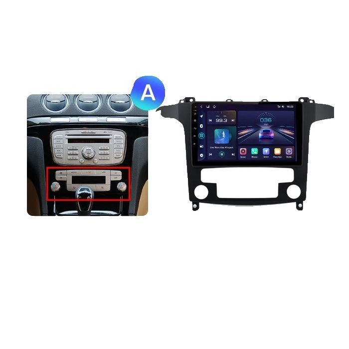Radio para coche Ford S-Max, control por voz con IA, CarPlay y 4G, V1 C (1 GB 32 GB) A