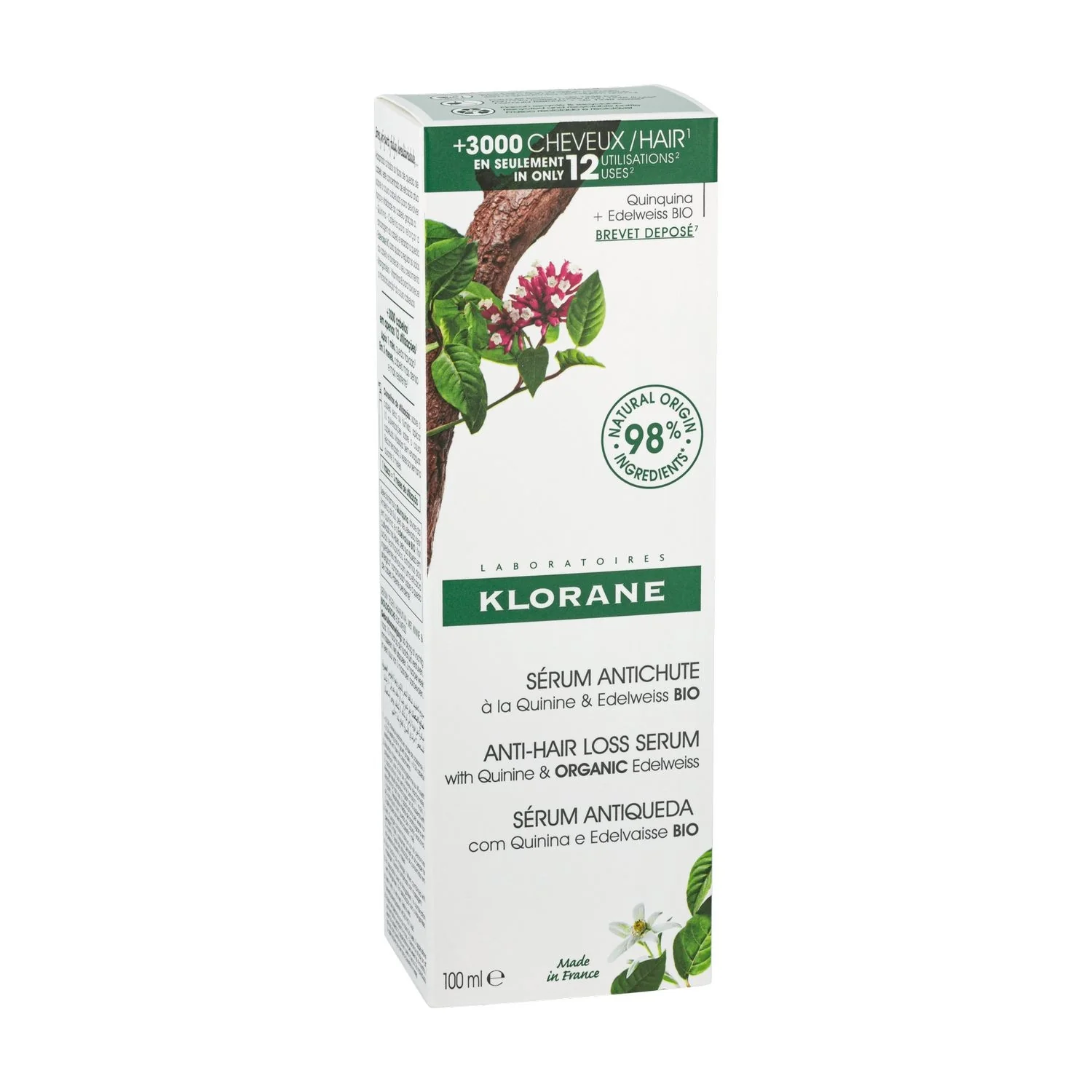 Chinina e Vitamine B Siero anticaduta capelli alla Chinina e Stella alpina BIO - Trattamento Anticaduta Capelli, Siero Capelli