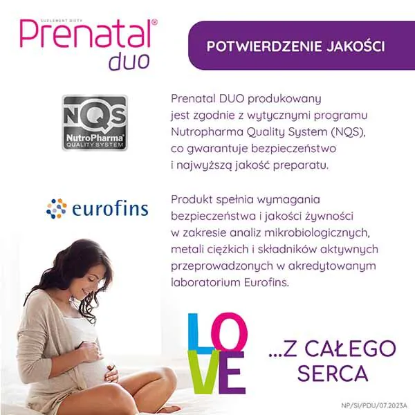 Prenatal Duo, Suplement diety dla kobiet od 13. tygodnia ciąży do końca karmienia piersią, Kapsułki twarde + kapsułki żelatynowe