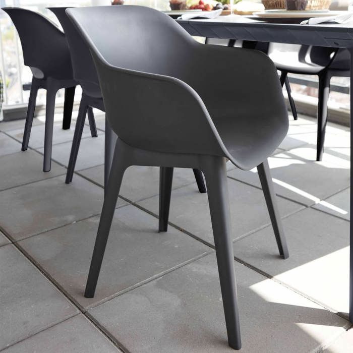 Cadeiras de exterior Akola - Keter - Conjunto de 2 - Grafite - Resina - Ergonômicas