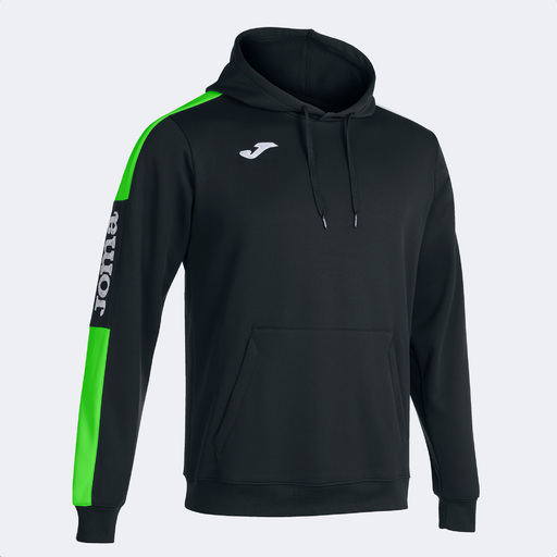 Sudadera Con Capucha Joma Championship Iv Negro Verde Flúor