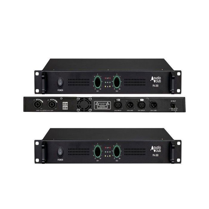 Amplificateur - AUDIO CLUB PA300 - 300W - 1U - Refroidissement par ventilateurs