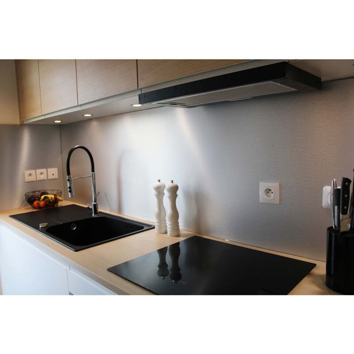 Omkeerbare spatwanden - Set van 3 - L: 100 cm - B: 50 cm - D: 3 mm - Geborsteld aluminium