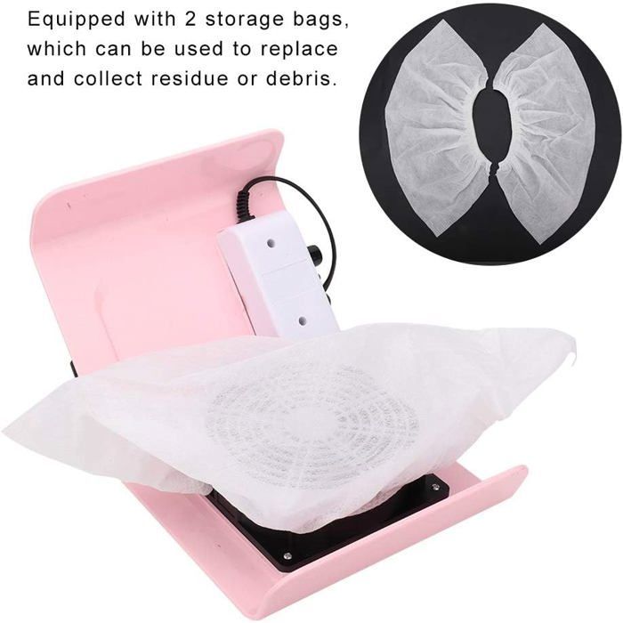 Dust Collector Machine Vacuum Cleaner Manicure Tool Nail Art, Powerful 40W Wind Power, Nail Vacuum Cleaner - 2 Storage Bags