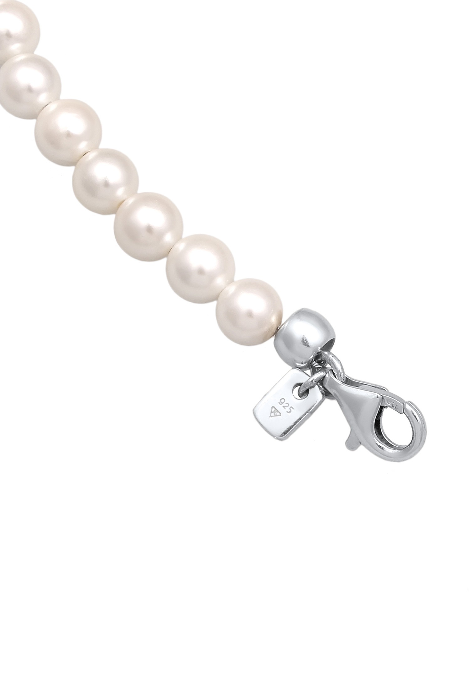 KUZZOI Bracelet Kuzzoi Hommes Chaîne à maillons Coquillage Noyau de Perles Blanc Argent Sterling 925 Festival 21 cm