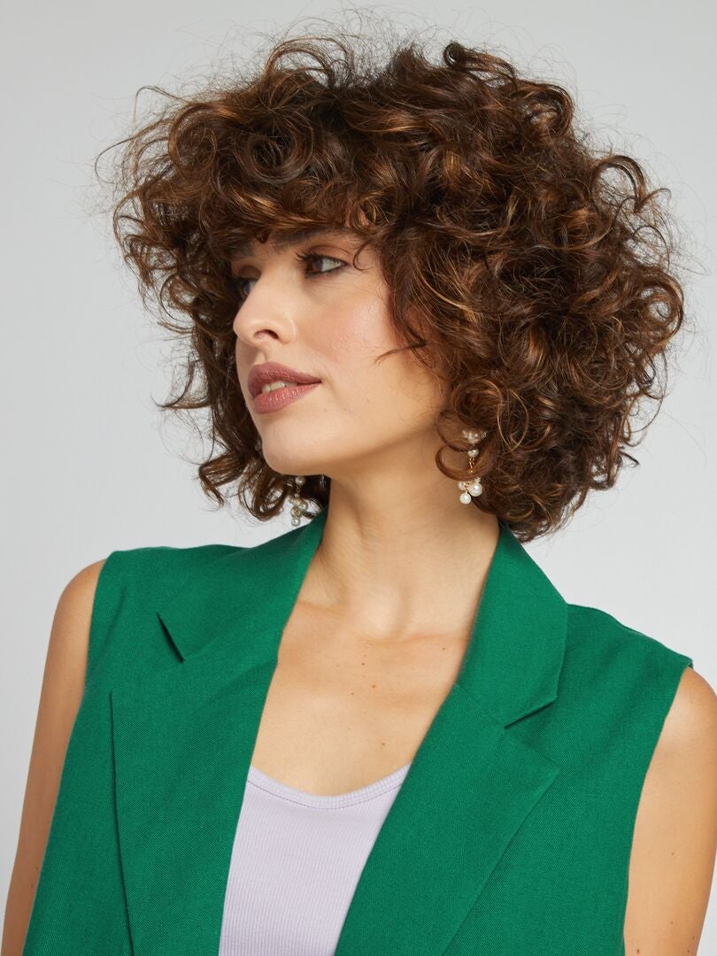 Chaqueta sin mangas con solapas - VERDE
