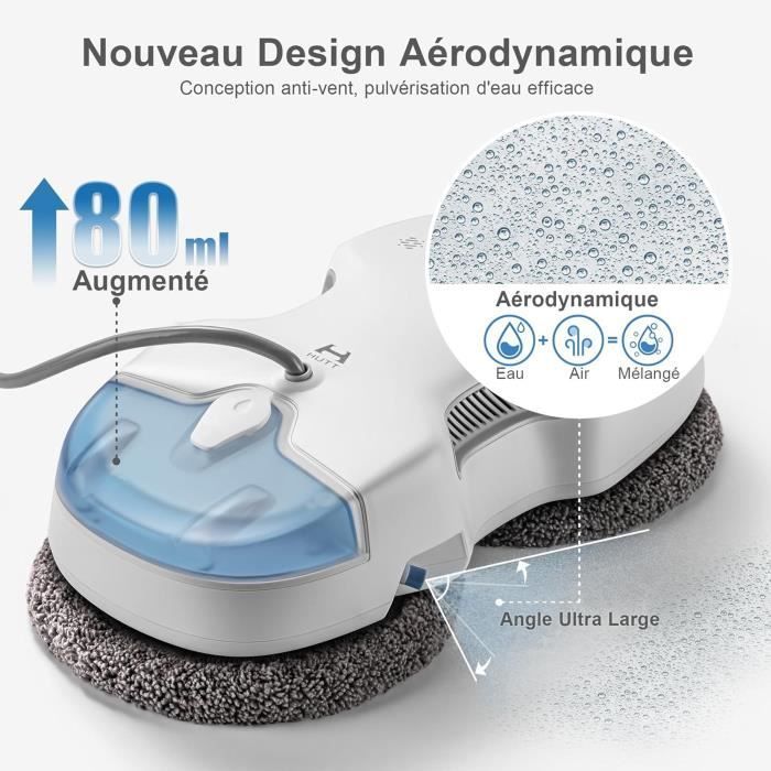 Robot lavavetri - HUTT - C65 - Aspirazione 3800 Pa - Serbatoio acqua 80 ml - Telecomando