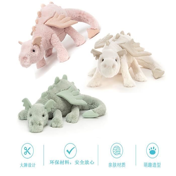 Jouet en peluche - Dragon volant - 50 cm - Doux - Beige - Mixte