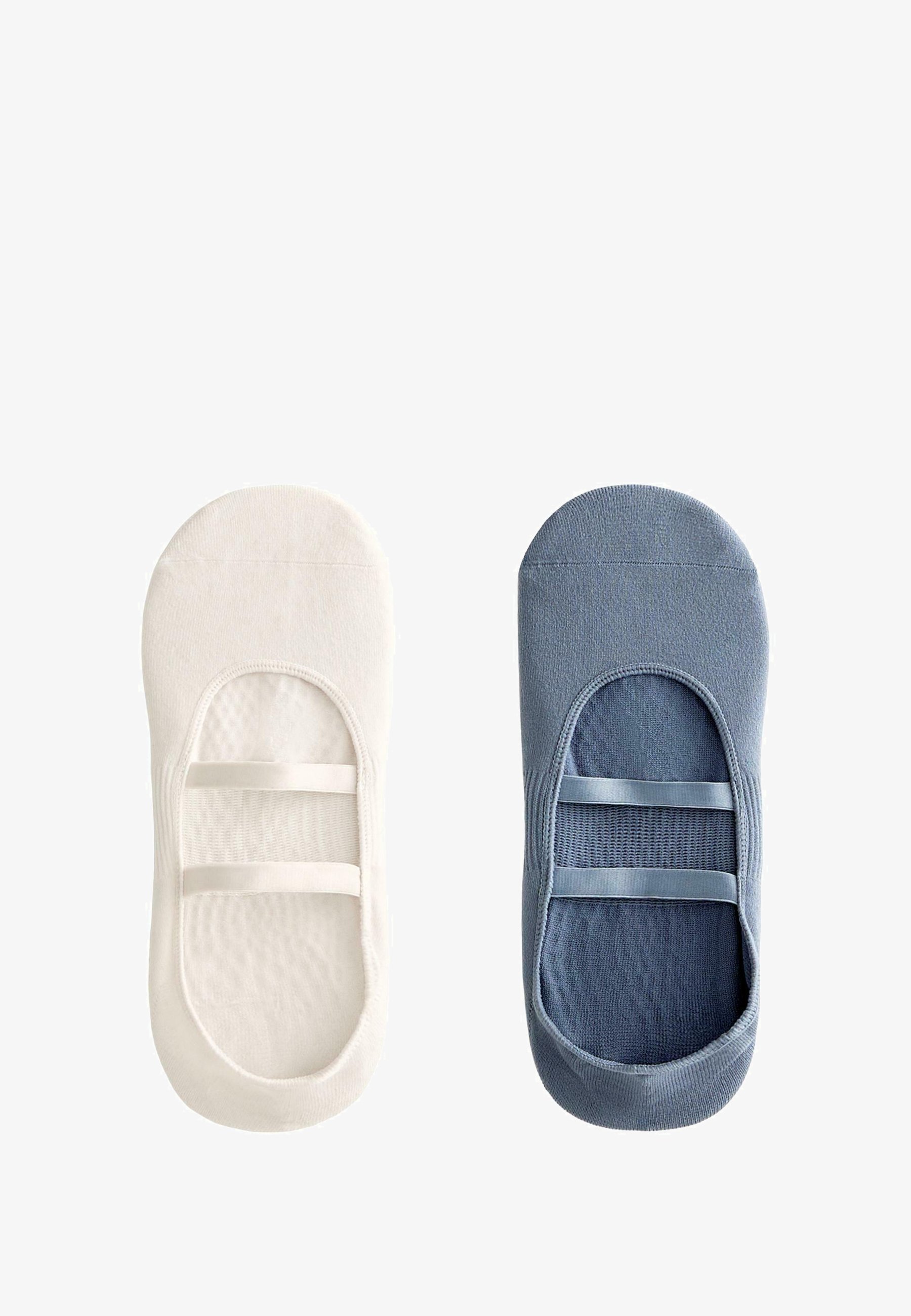 OYSHO 2 Paar Yoga- und Pilates-Socken aus Polyamid-Mischgewebe mit parallelen Riemen – Trainersocken – blauer Denim