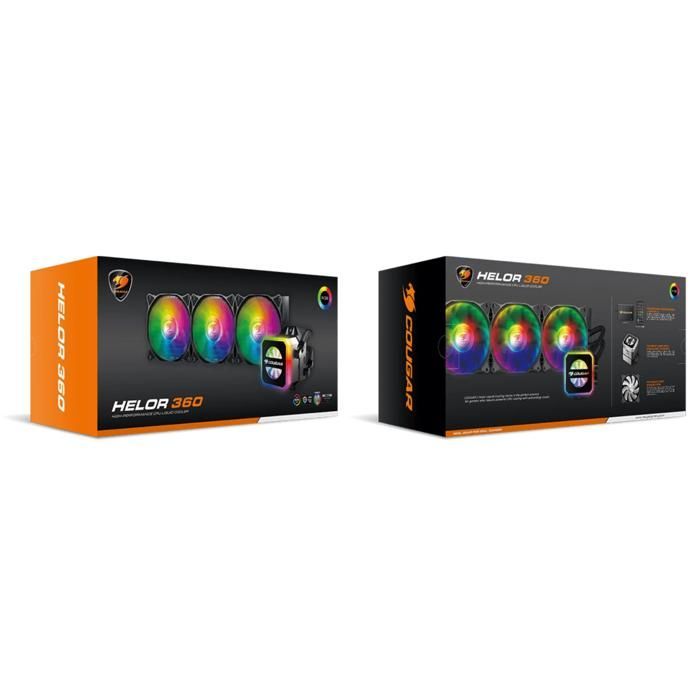 Gamingkoeler - Cougar Gaming - HELOR360 - Vloeistofkoeling - Dynamische RGB - Transparant venster