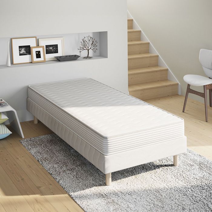 Conjunto COMFORT: Base de cama + colchón 90x200 cm | Altura 15 cm | Espuma de poliuretano | 4 patas | Equilibrado