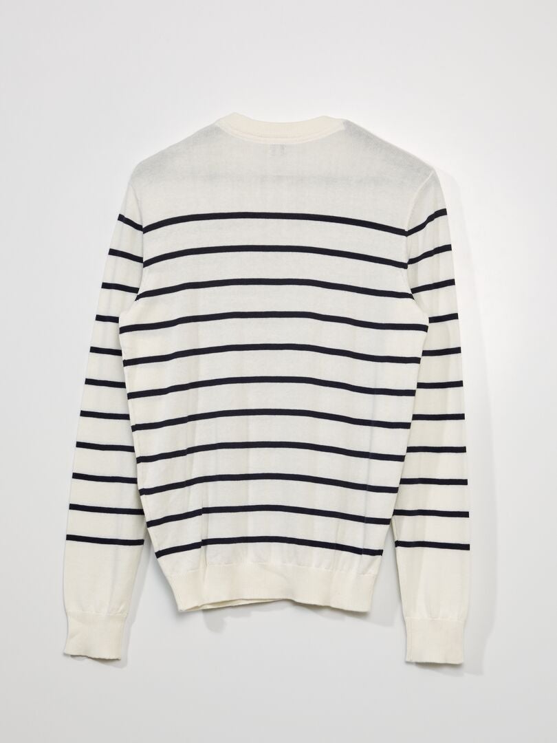Suéter de malha estilo marinheiro - BRANCO