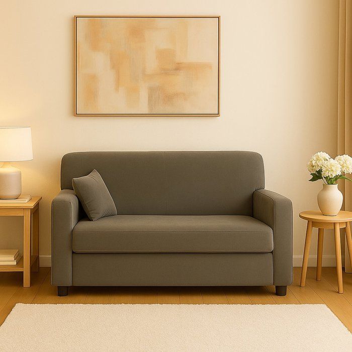 Dmora - Canapé fixe 2 places Andreia, 125x73xh85 cm, Gris