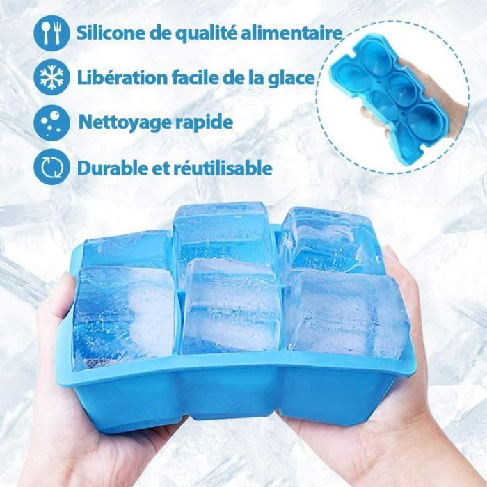 Bacs à Glaçons - MEIDONG - 3 formes - Silicone - Réutilisables - Couleur bleue