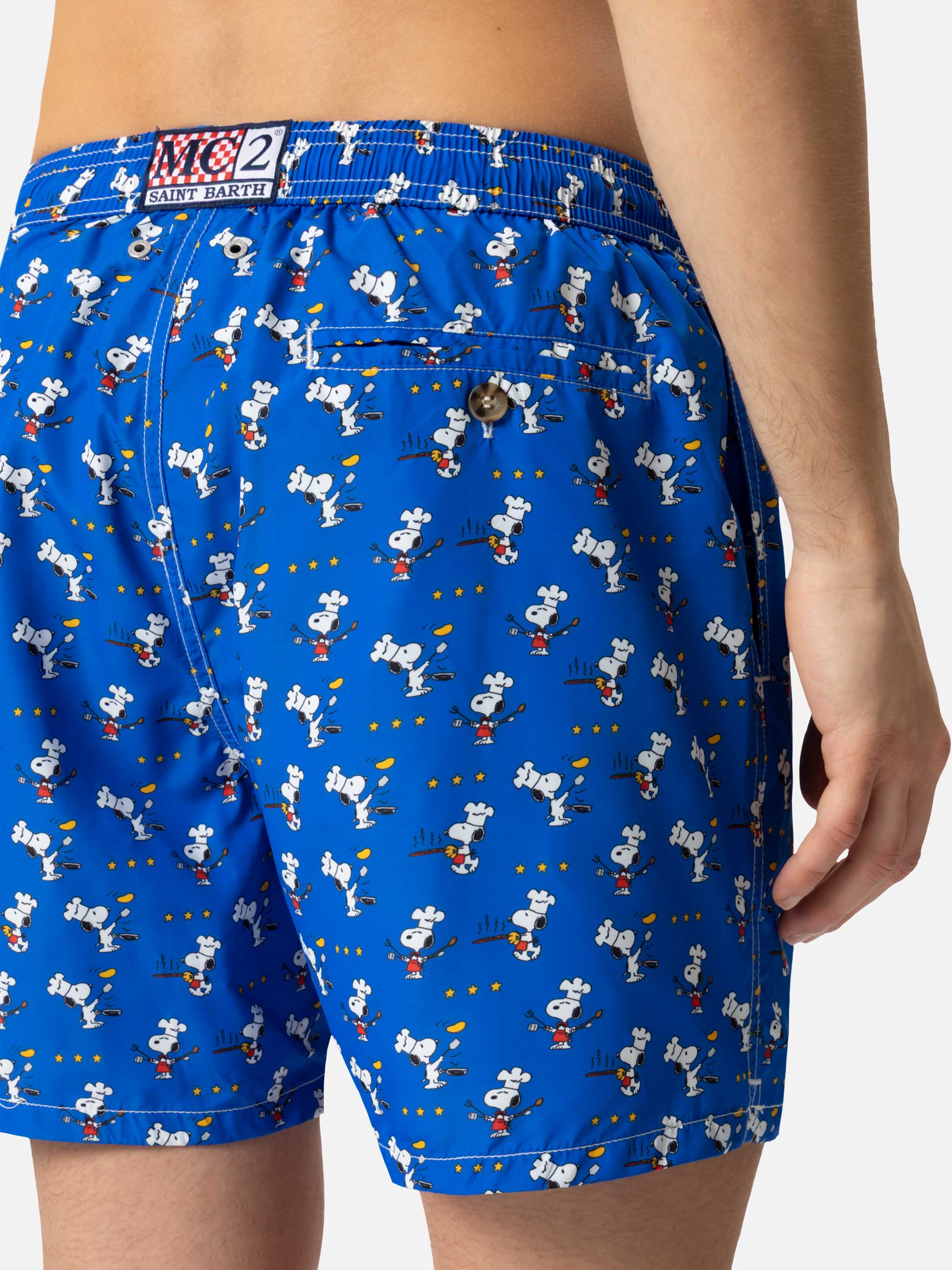 Zwempak van lichtgewicht stof met Snoopy chef-print | SNOO