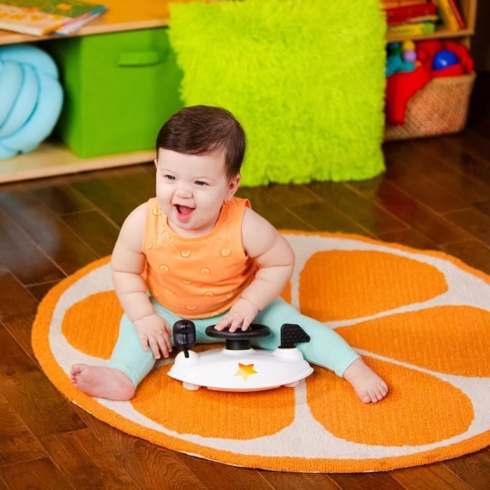 BRIGHT STARTS 3-in-1 Foldable Baby Walker, Small Car, 3 Developmental Play Modes, Red, Baby Gift