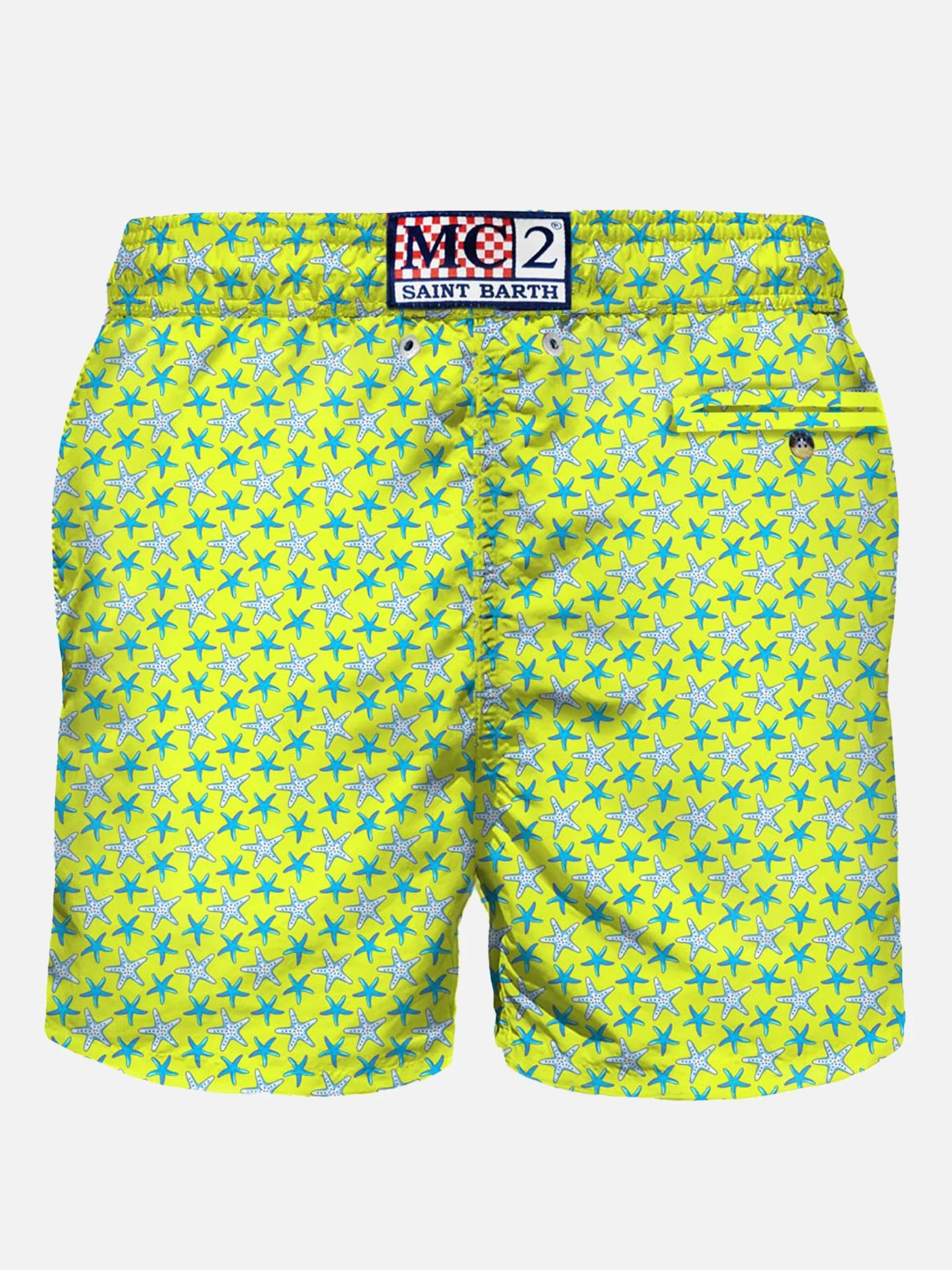 Herrenbadehose aus leichtem Stoff mit Seesternmuster