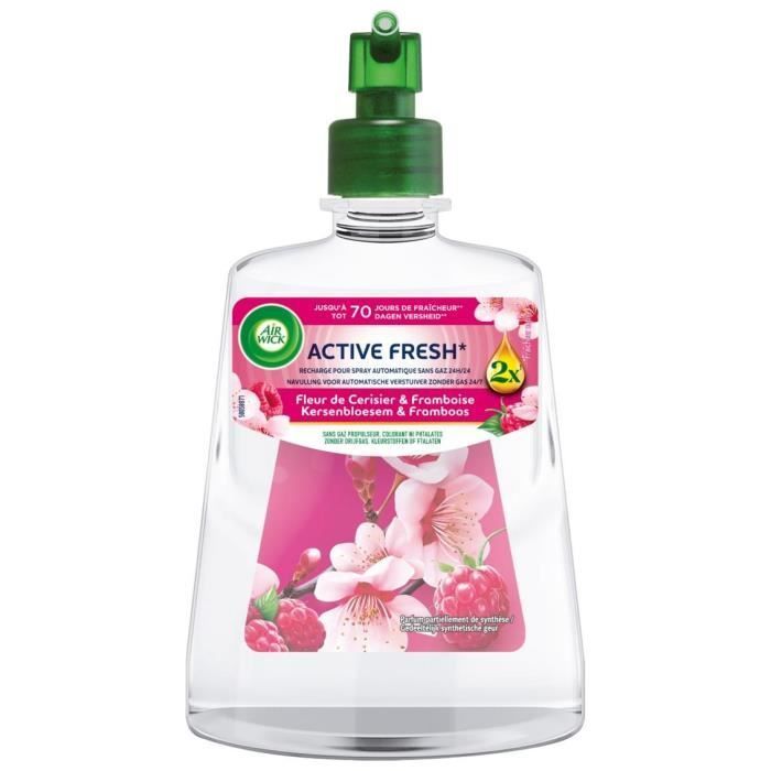 AIR WICK Lot de 2 Recharges pour spray automatique sans gaz Fleur de Cerisier et Framboise