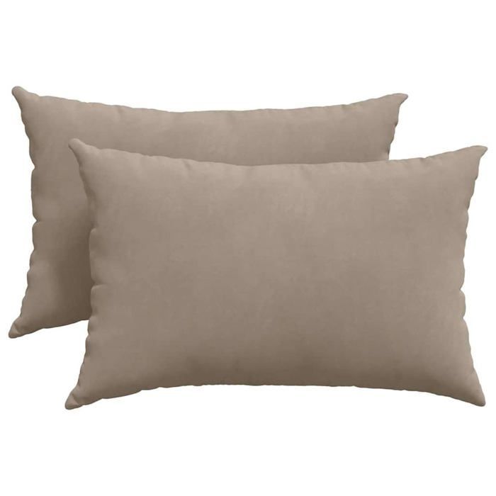 Coussins de canapé en tissu - vidaXL - 60x40 cm - Taupe - Housses amovibles - Rembourrage polyester - Lavable en machine