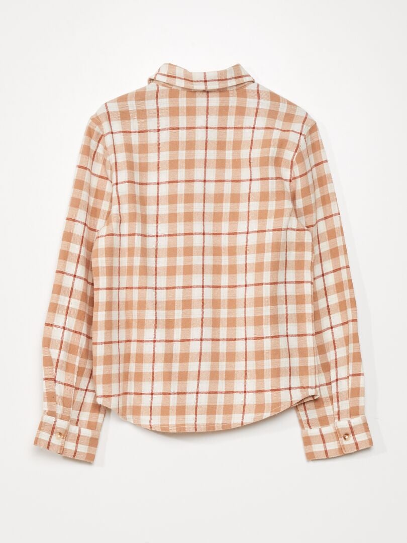 Camisa de franela a cuadros - MARRÓN