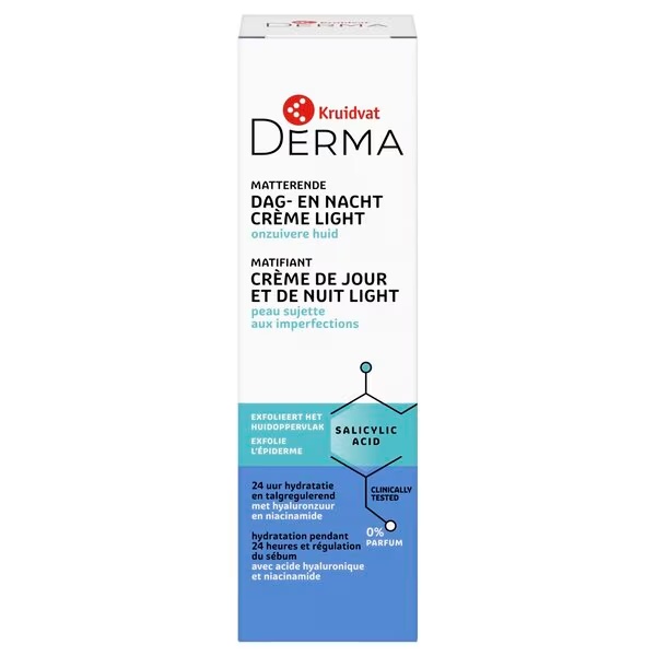 Kruidvat Derma Clear salicilskābes dienas un nakts krēms<br>50ml - Netīrai ādai