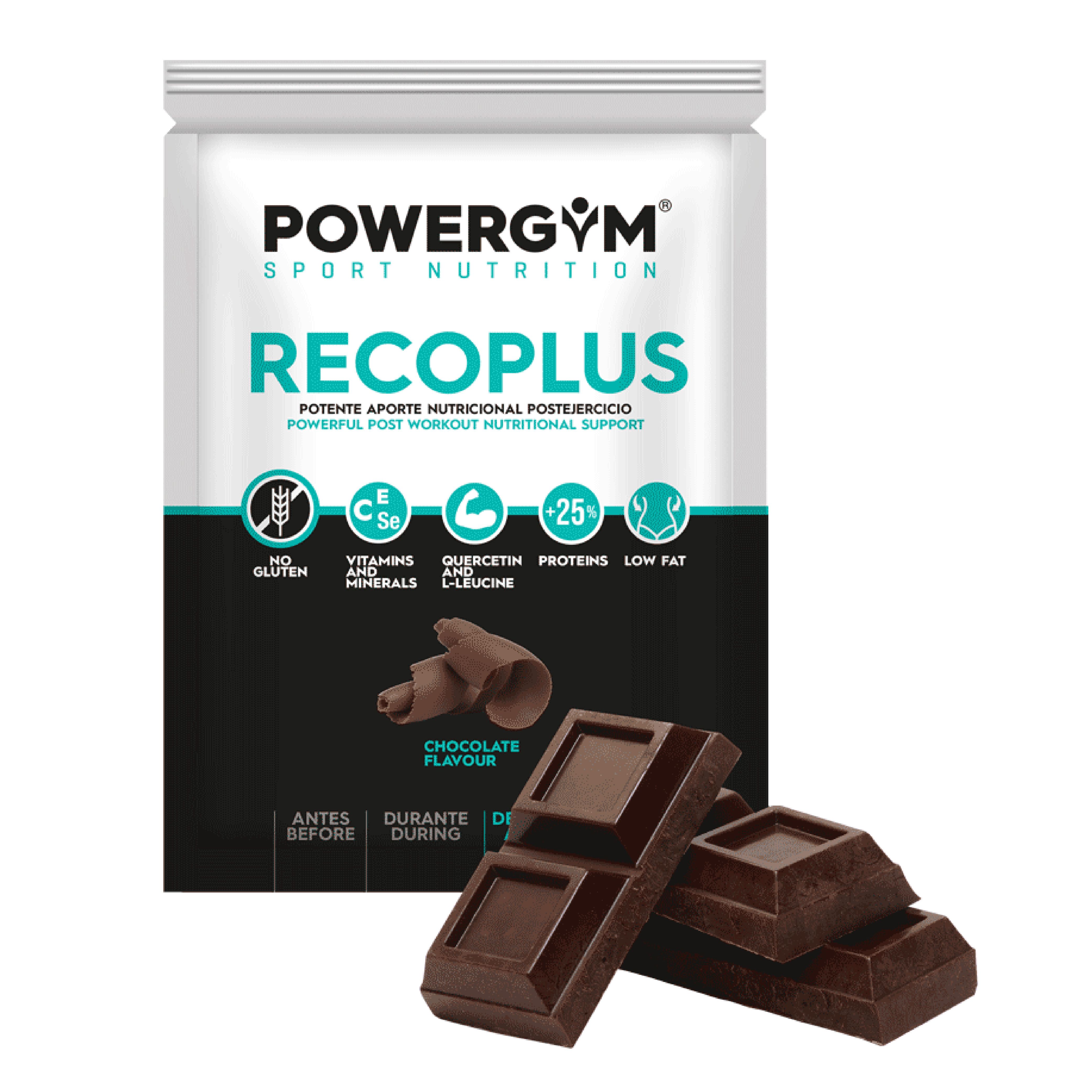 Recoplus šokolādes sporta atjaunošanās uztura bagātinātājs Vitamīni