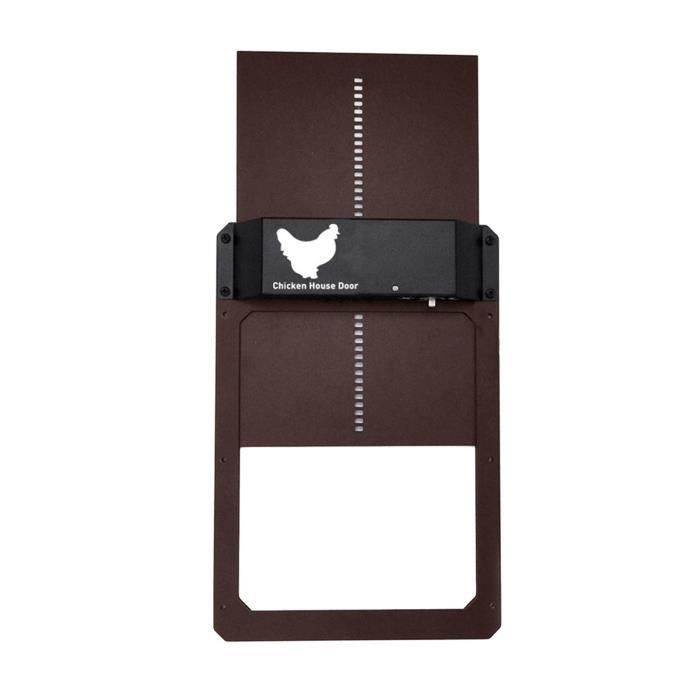 Porte de poulailler automatique avec minuterie et capteur de lumière Ouvre-porte de poulet résistant aux intempéries avec
