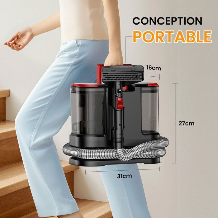 Tragbarer Fleckenentferner – 800 W/17 kPa/1,5 m Schlauch – 5 m Netzkabel – 1,8 l/1,3 l Tank – Polsterreiniger für Sofas