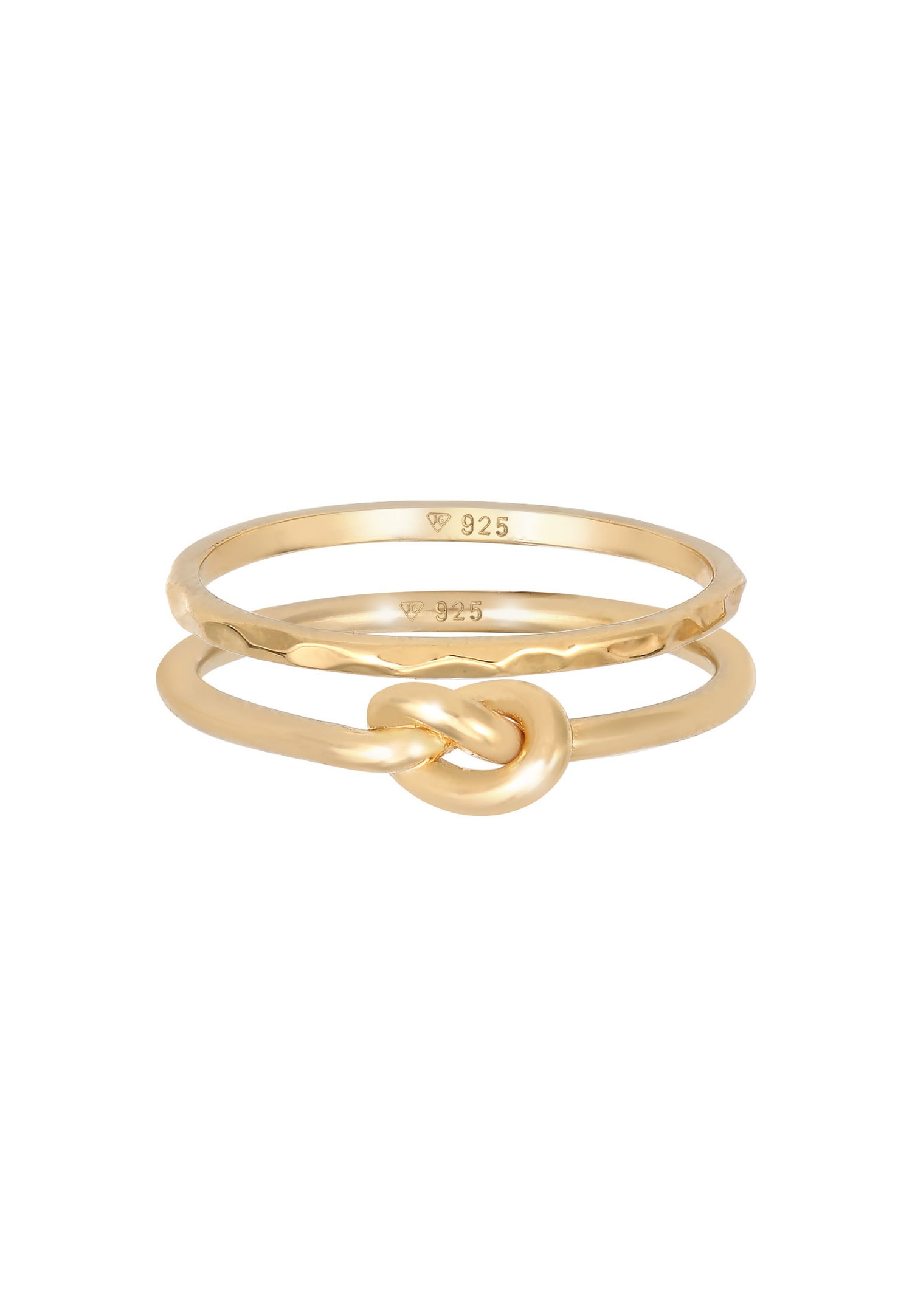 Elli Femmes Duo Knot Trend Basic Minimal en argent sterling 925