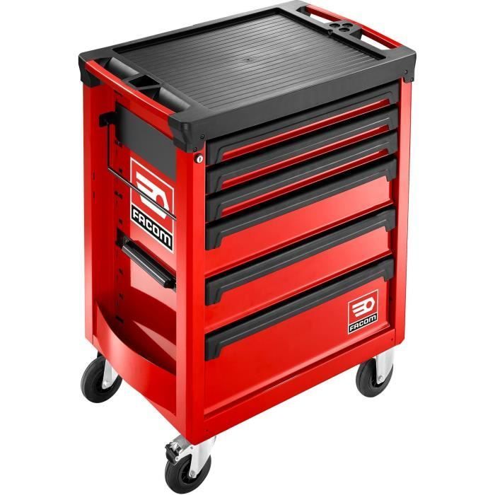 Carro de taller vacío de FACOM - ROLL.6M3APB - 6 cajones - 3 módulos por cajón - Rojo