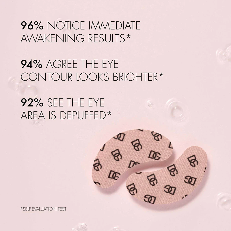 As almofadas de gel para os olhos Dolce&Gabbana Fresh Skin No-Puff Caffeine Eye Patches são ideais para a área dos olhos.