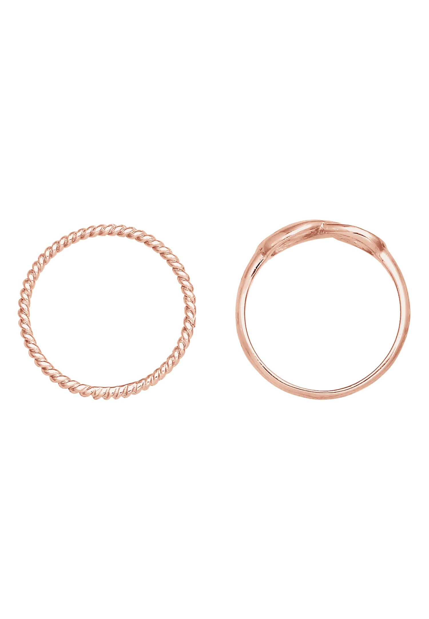 Elli Bague superposée pour femme Duo Infinity Twisted Basic Trend Blogger en argent sterling 925