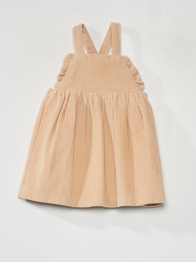 Vestido de veludo cotelê - BEGE