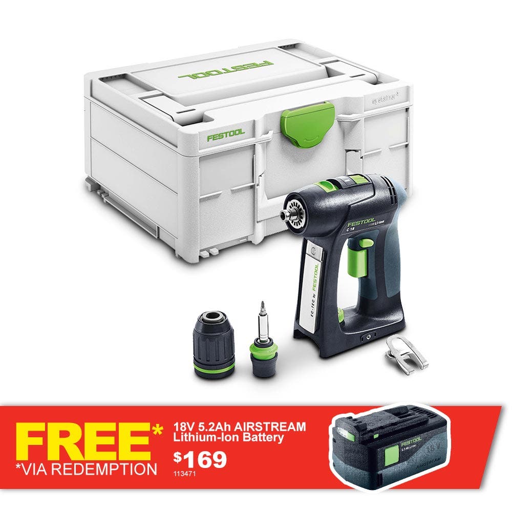 FESTOOL 18V C 2-trinns boreskrutrekker Systainer Skin 576434