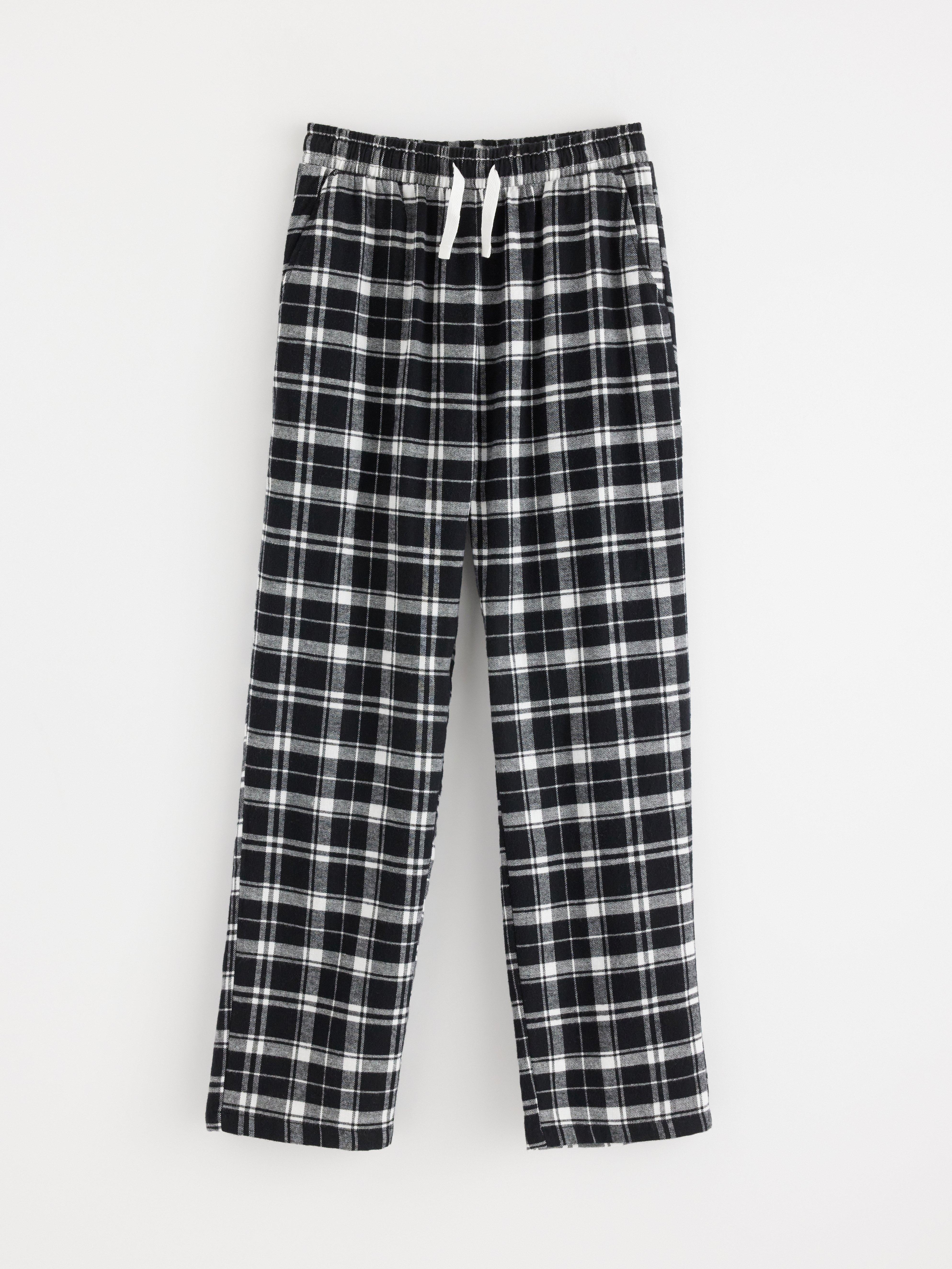 Pantalones de pijama de franela negros