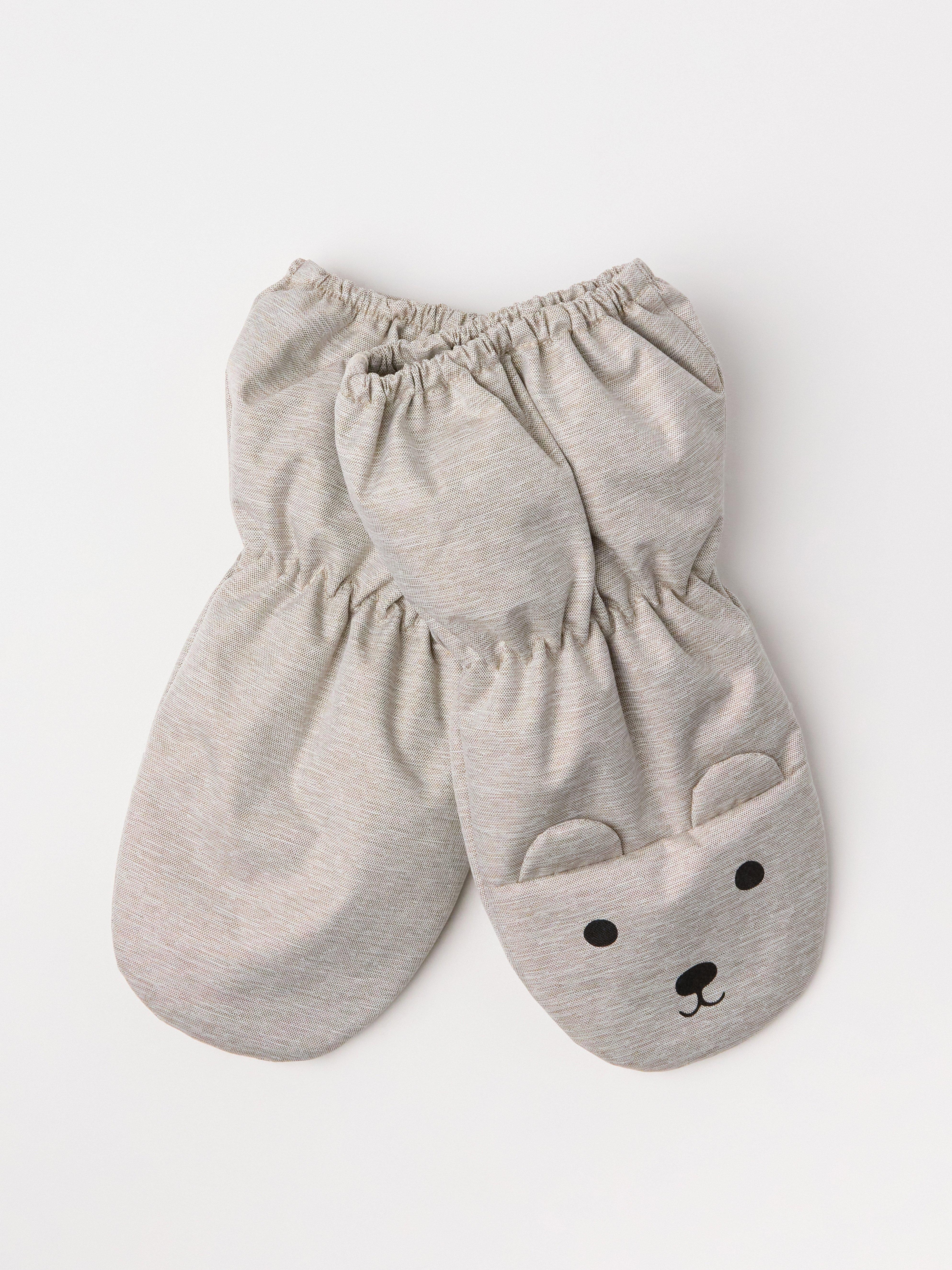 Fäustlinge mit Pfeilmuster, beige