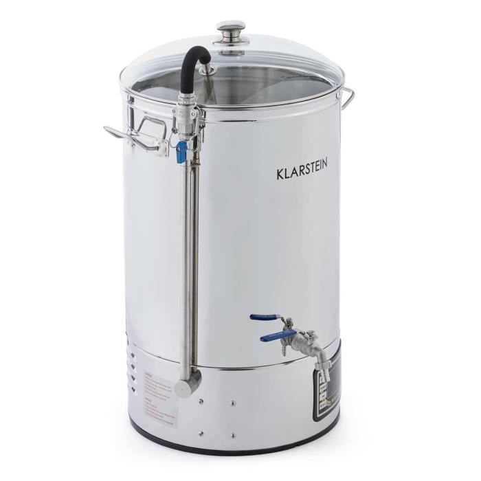 Klarstein Mundschenk - Hervidor para elaboración de cerveza casera - Capacidad de 30 litros - 2500 W - Pantalla LCD táctil