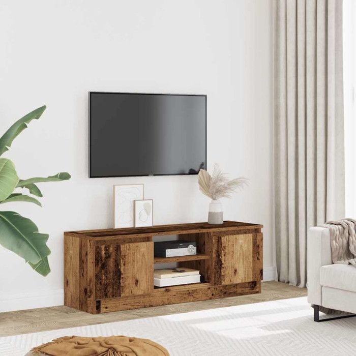 vidaXL Meuble TV vieux bois 102x30x36 cm bois d'ingénierie, support TV, armoire média, armoire hifi, unité TV, meuble 855854
