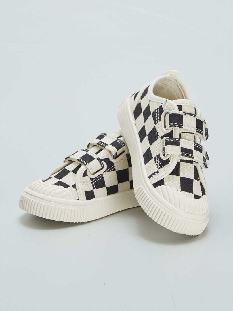 Lage sneakers met klittenbandsluiting - BEIGE