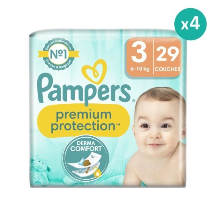 Pañales Pampers Premium Protection Talla 3 - Paquete de 29 - Unisex - Blanco - Talla pequeña